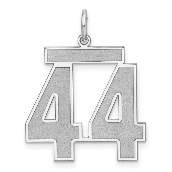 Sterling Silver Jersey Collection Large Number 44 Pendant
